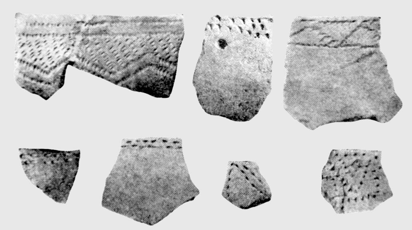 Algunos de los restos de cerámica hallados por el gran arqueólogo argentino Antonio Serrano a mediadios de los años cincuenta, en costa norte de la isla Caridad, donde se ubica el Paso Sandú. Su elaboración con una pasta arenosa combinada con numerosísimas espéculas de esponja de agua dulce, las hace muy particulares y por ello las tipificó como un grupo único llamado “Cerámica Paso Paysandú”. Según Oberti, sumando este hallazgo a la canoa monóxida (foto) y a una urna guaranítica encontrada en Arroyo Negro, se prueba la presencia relativamente estable en nuestra zona de los llamados “guaraníes de las islas” (los chandu).