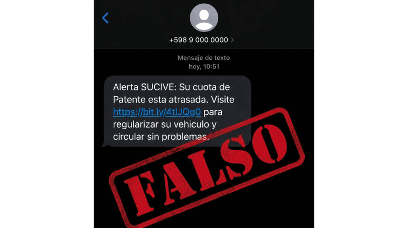 Sucive alerta por mensajes falsos sobre deudas de patente y multas