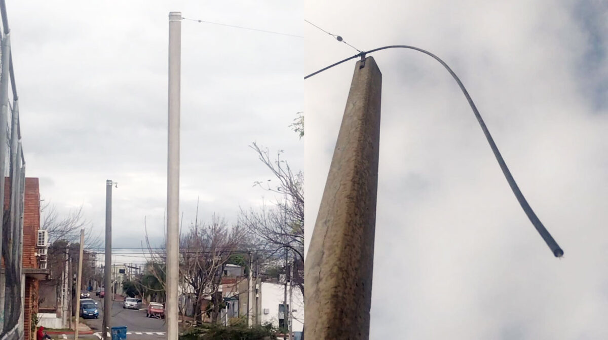 Robo de cables dejó sin tendido una cuadra próxima al Liceo 8