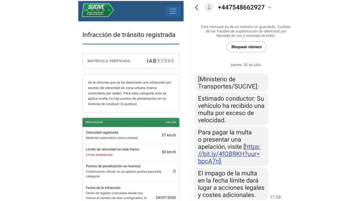 Alertan por nuevas estafas mediante falsos mensajes del Sucive enviados por SMS