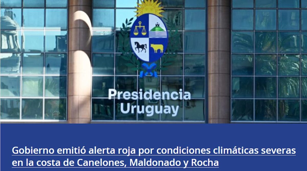 Sur del país bajo alerta roja; muy ventoso en Paysandú