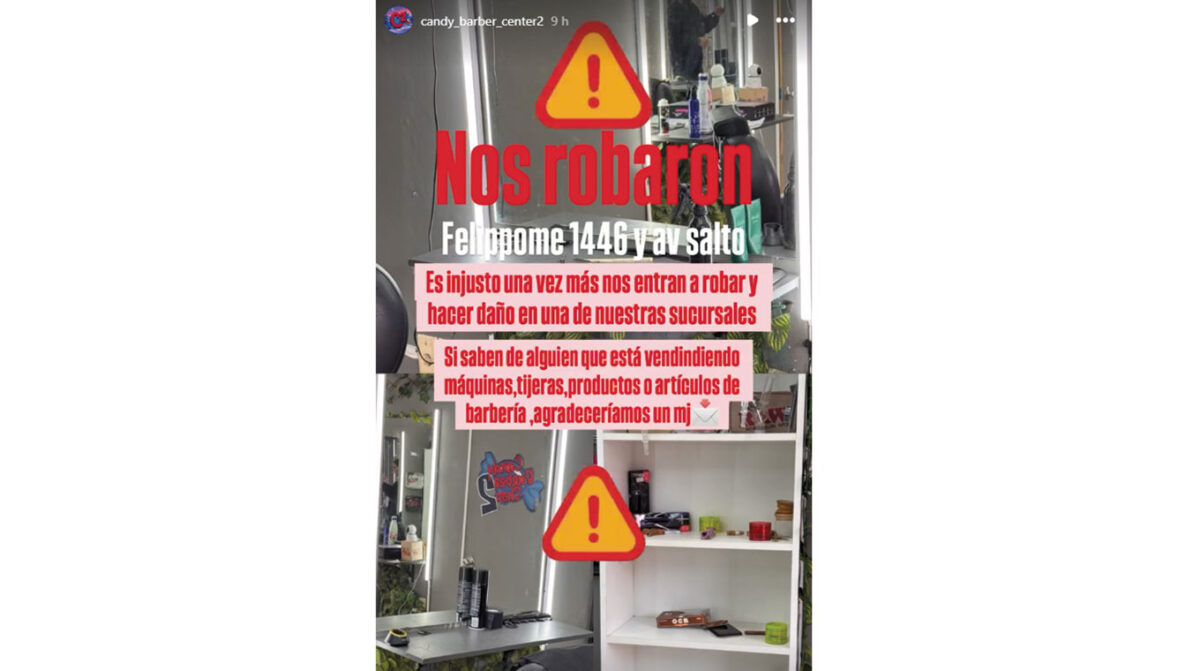Robaron herramientas de trabajo y mercadería en una barbería; pérdidas superan los $85.000